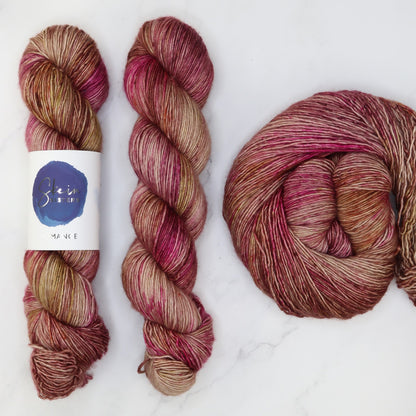 Skein Sisters Romance in colourway Dried Roses – 4ply weight merino, silk yarn
