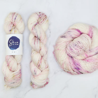 Skein Sisters Romance in colourway Ethereal – 4ply weight merino, silk yarn