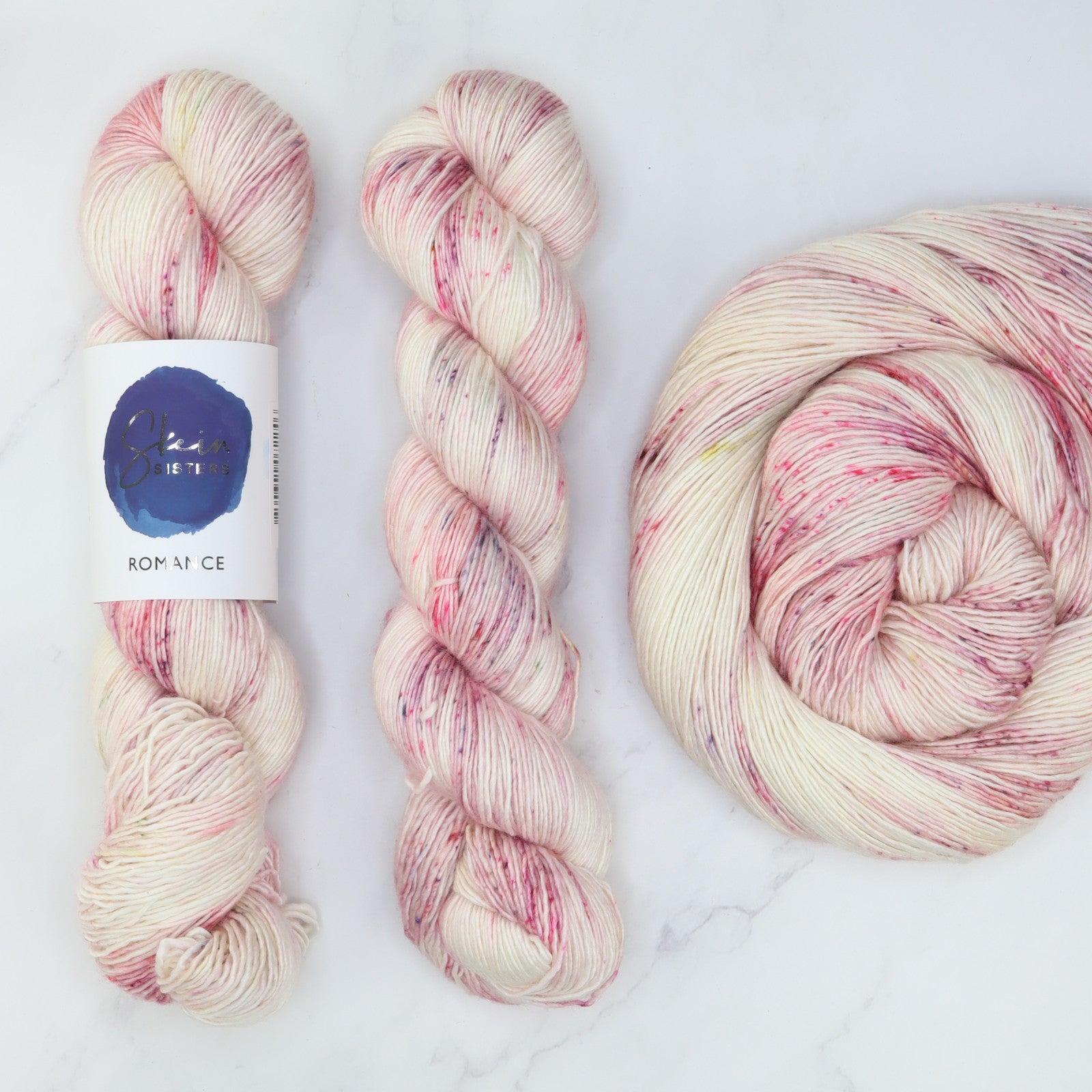 Skein Sisters Romance in colourway Fairground – 4ply weight merino, silk yarn
