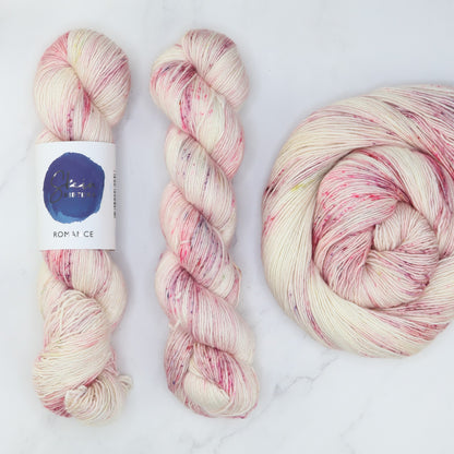 Skein Sisters Romance in colourway Fairground – 4ply weight merino, silk yarn