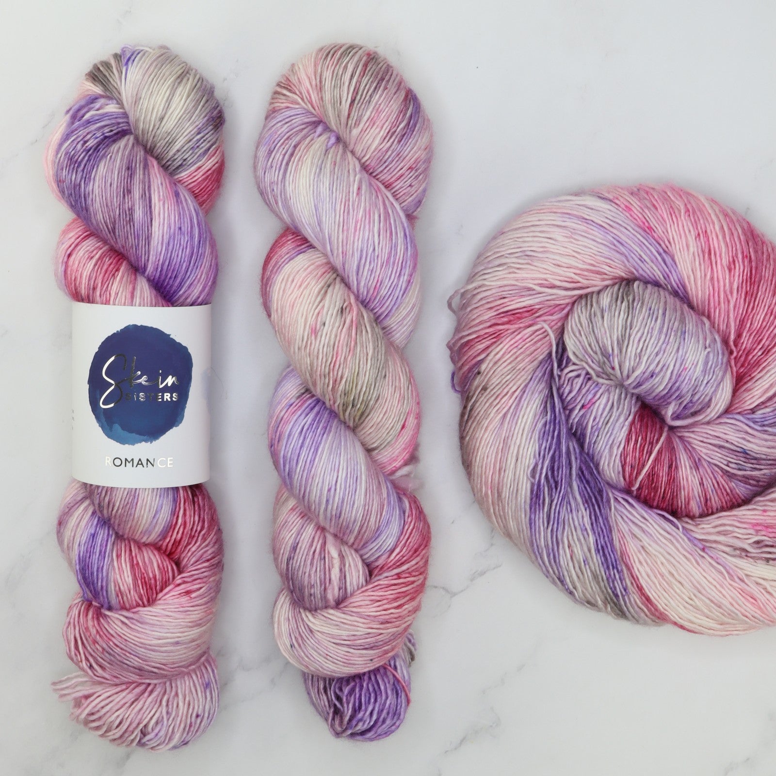 Skein Sisters Romance in colourway Fairy Dust – 4ply weight merino, silk yarn
