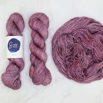 Skein Sisters Romance in colourway Future Violets – 4ply weight merino, silk yarn