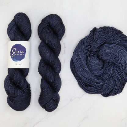 Skein Sisters Romance in colourway Hollow Sky – 4ply weight merino, silk yarn