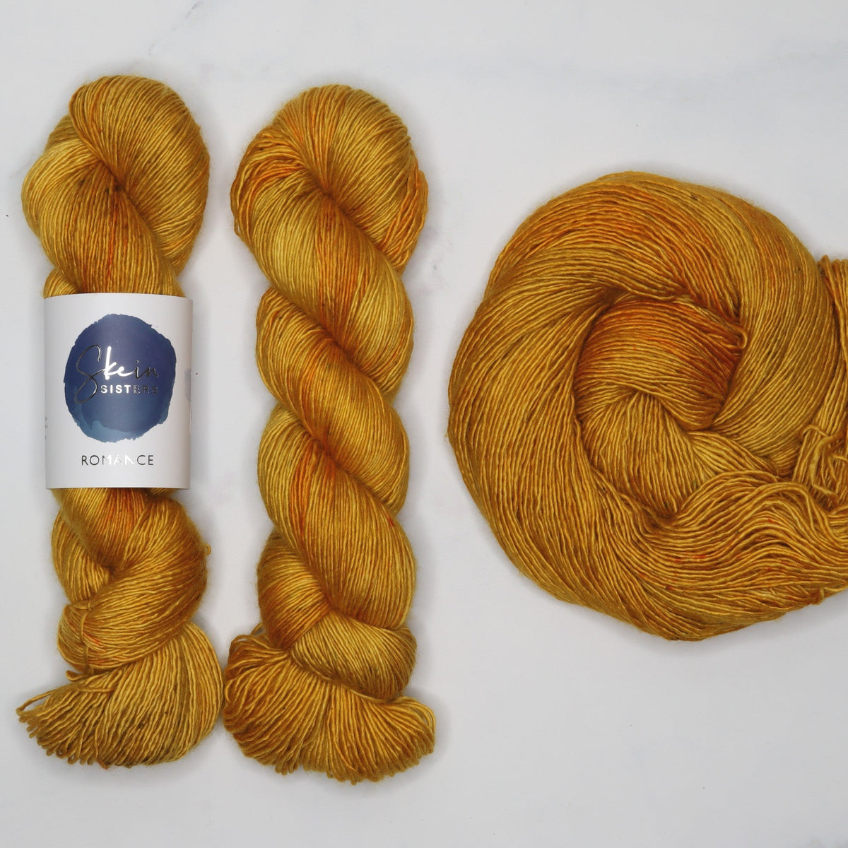Skein Sisters Romance in colourway Honey I Shrunk the Knits – 4ply weight merino, silk yarn