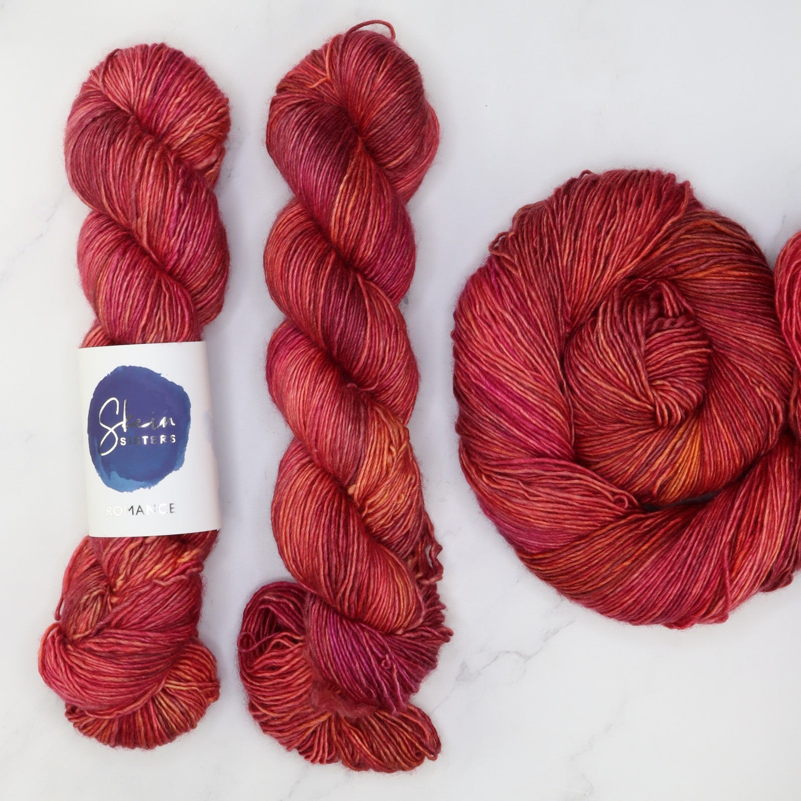 Skein Sisters Romance in colourway Karma – 4ply weight merino, silk yarn