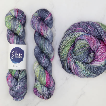 Skein Sisters Romance in colourway Passionflower – 4ply weight merino, silk yarn