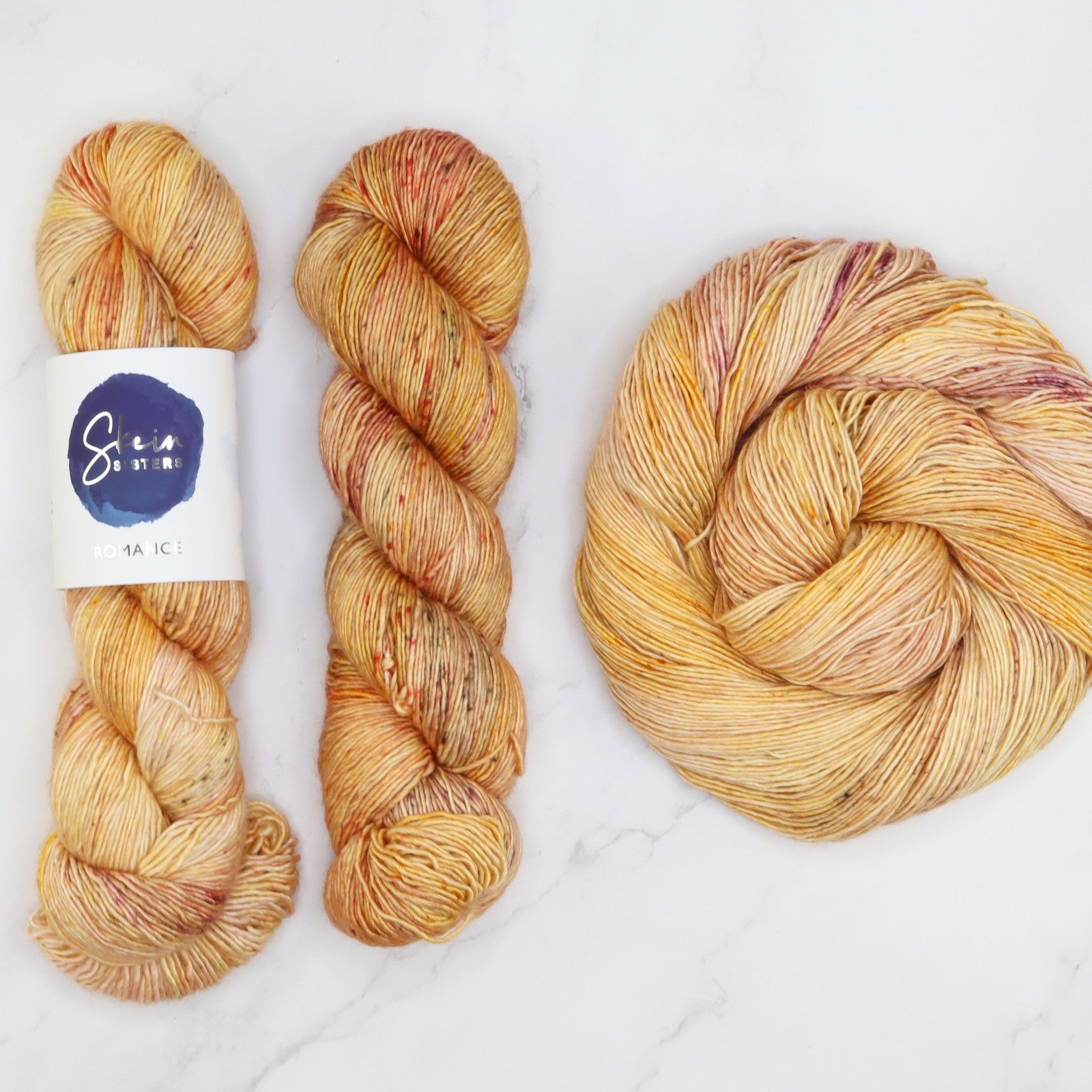Skein Sisters Romance in colourway Peachy Keen – 4ply weight merino, silk yarn