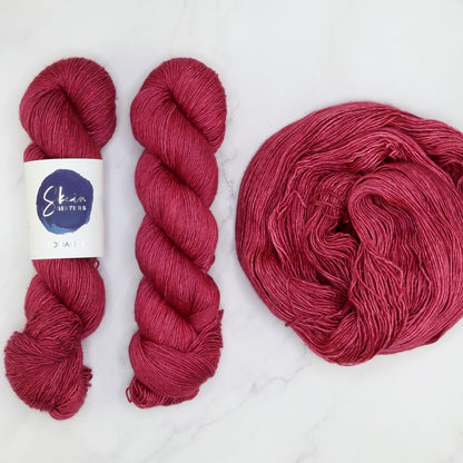 Skein Sisters Romance in colourway Poison Apple – 4ply weight merino, silk yarn