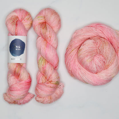 Skein Sisters Romance in colourway Pretty in Pink – 4ply weight merino, silk yarn
