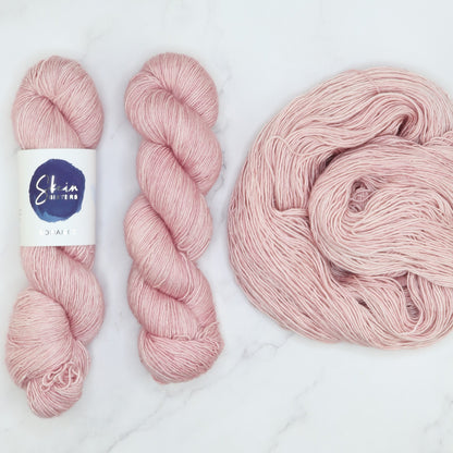 Skein Sisters Romance in colourway Rosy Tea – 4ply weight merino, silk yarn