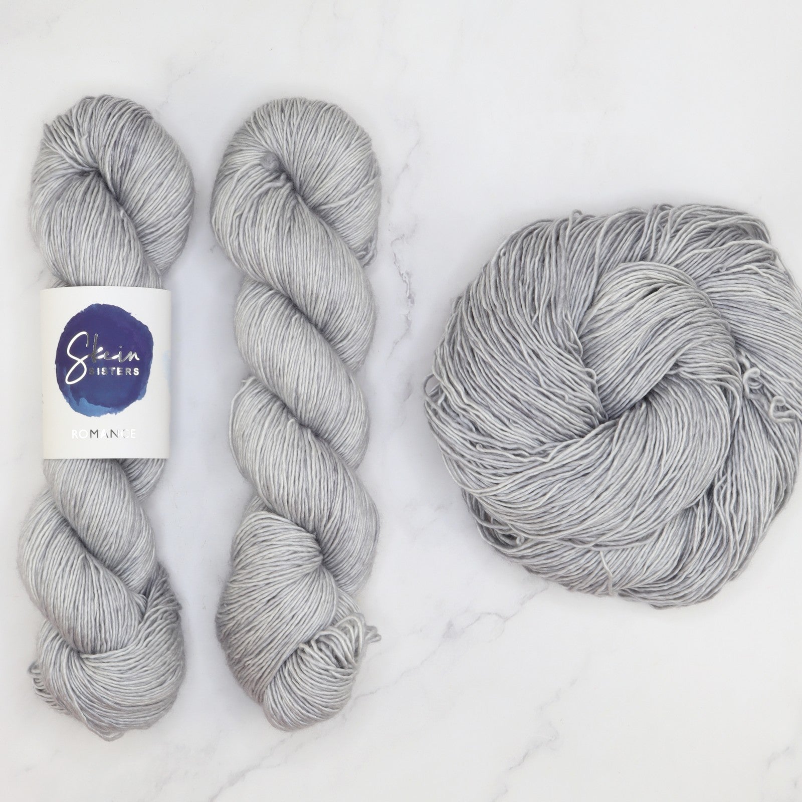 Skein Sisters Romance in colourway Satellite – 4ply weight merino, silk yarn