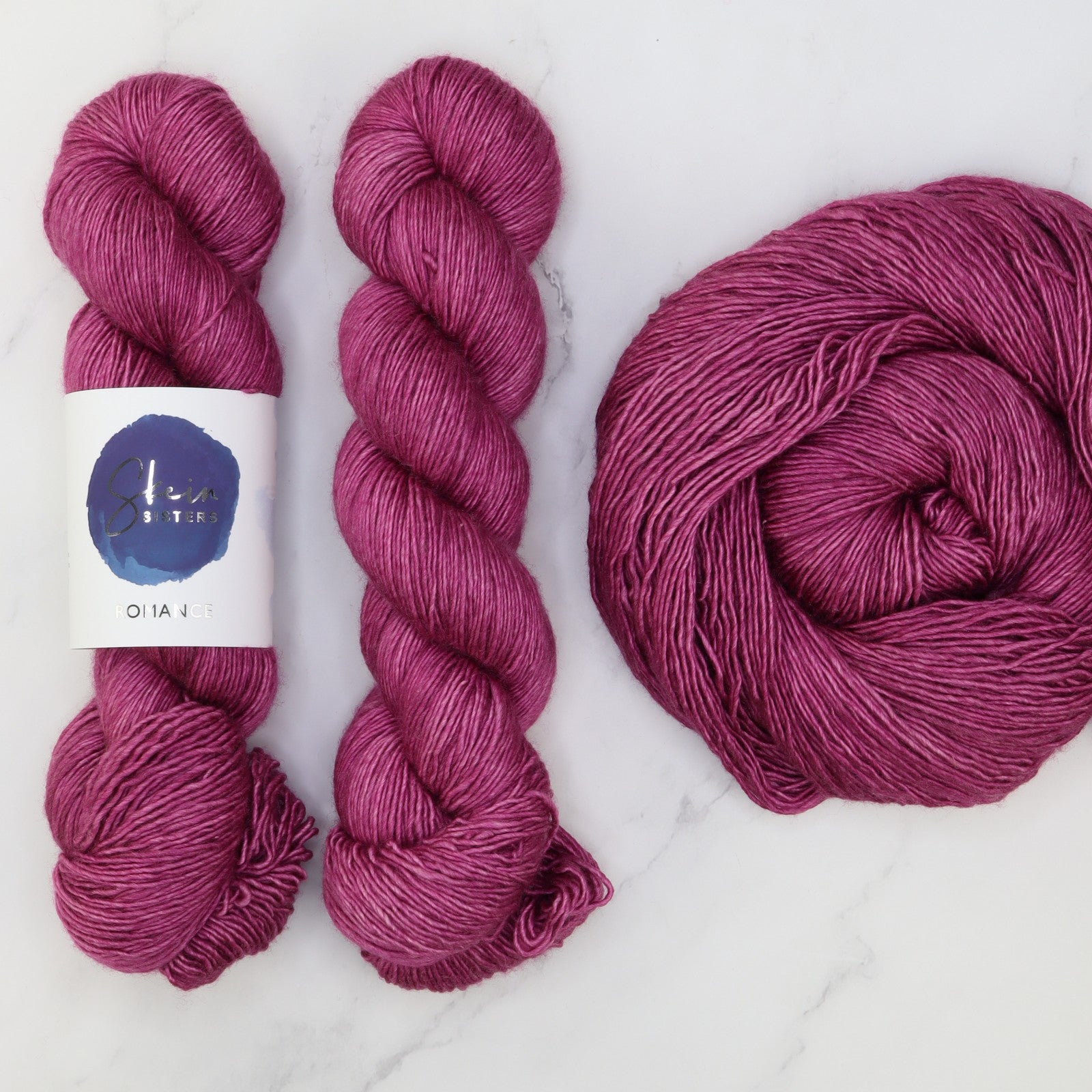 Skein Sisters Romance in colourway Séance – 4ply weight merino, silk yarn