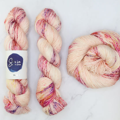 Skein Sisters Romance in colourway Seashell – 4ply weight merino, silk yarn