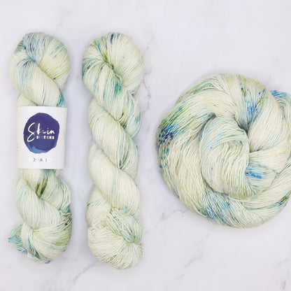 Skein Sisters Romance in colourway Spindrift – 4ply weight merino, silk yarn