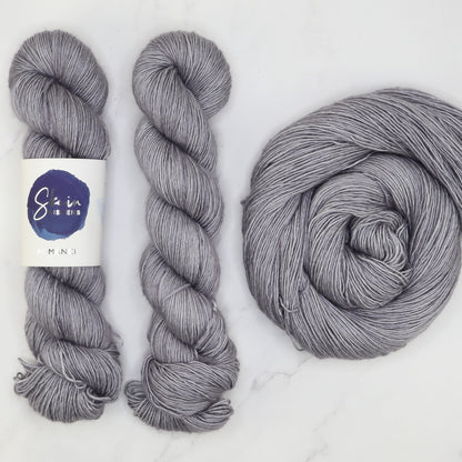 Skein Sisters Romance in colourway Titanium – 4ply weight merino, silk yarn