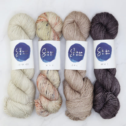 Romance Gradient Sets in colourway Jasper – 4ply weight merino, silk yarn