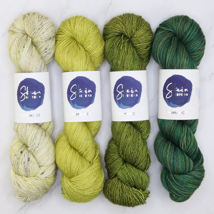 Romance Gradient Sets in colourway Medusa – 4ply weight merino, silk yarn