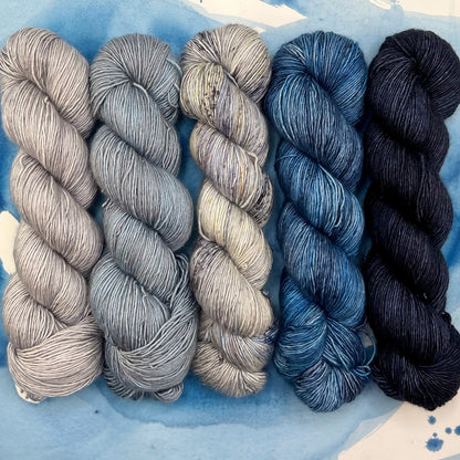 Romance Gradient Sets in colourway Chill Out – 4ply weight merino, silk yarn