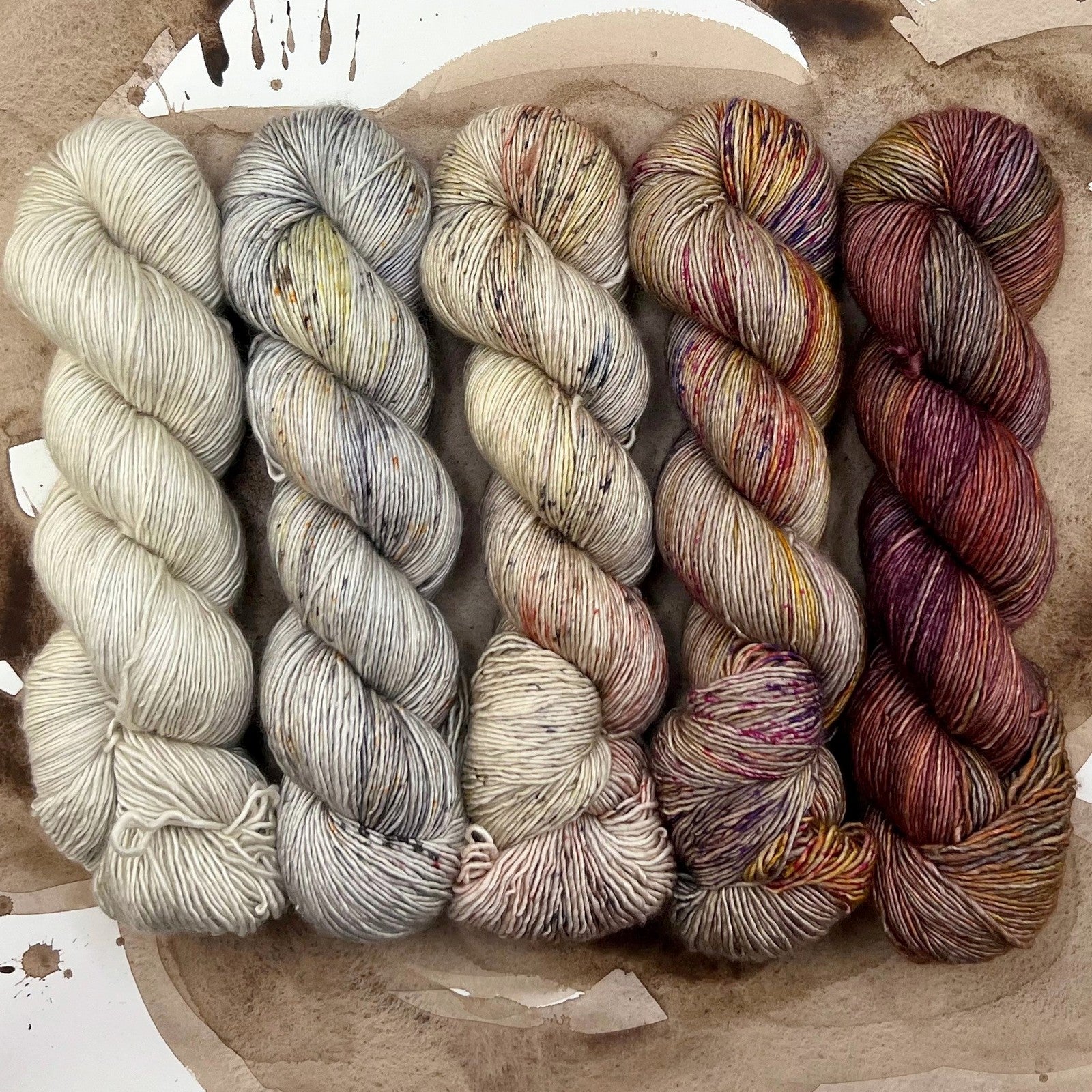 Romance Gradient Sets in colourway Curiosity – 4ply weight merino, silk yarn