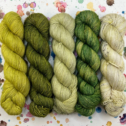 Romance Gradient Sets in colourway Rainforest – 4ply weight merino, silk yarn