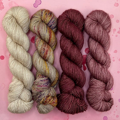 Romance Gradient Sets in colourway Rustic Fusion – 4ply weight merino, silk yarn