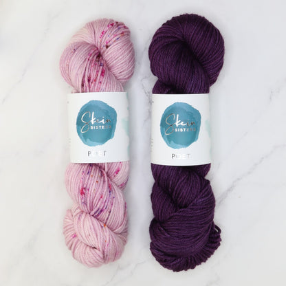 Synced Shawlette kit in Poet, colourway Daphne