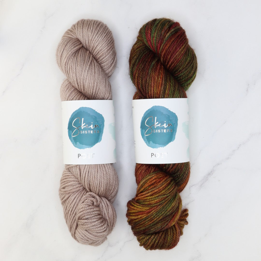 Synced Shawlette kit in Poet, colourway Marsupial