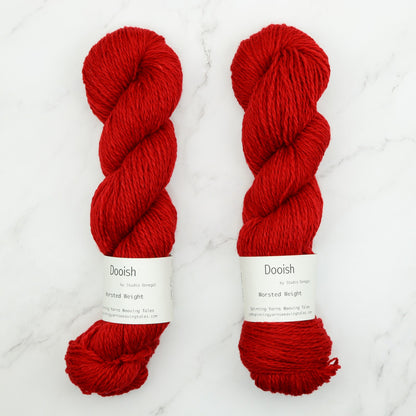 Spinning Yarns Weaving Tales Dooish in colourway Dearg – 10ply weight wool yarn