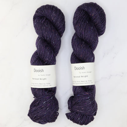 Spinning Yarns Weaving Tales Dooish in colourway Corcra – 10ply weight wool yarn