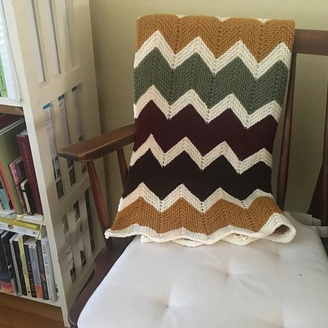Garter Chevron Baby Blanket knitting kit