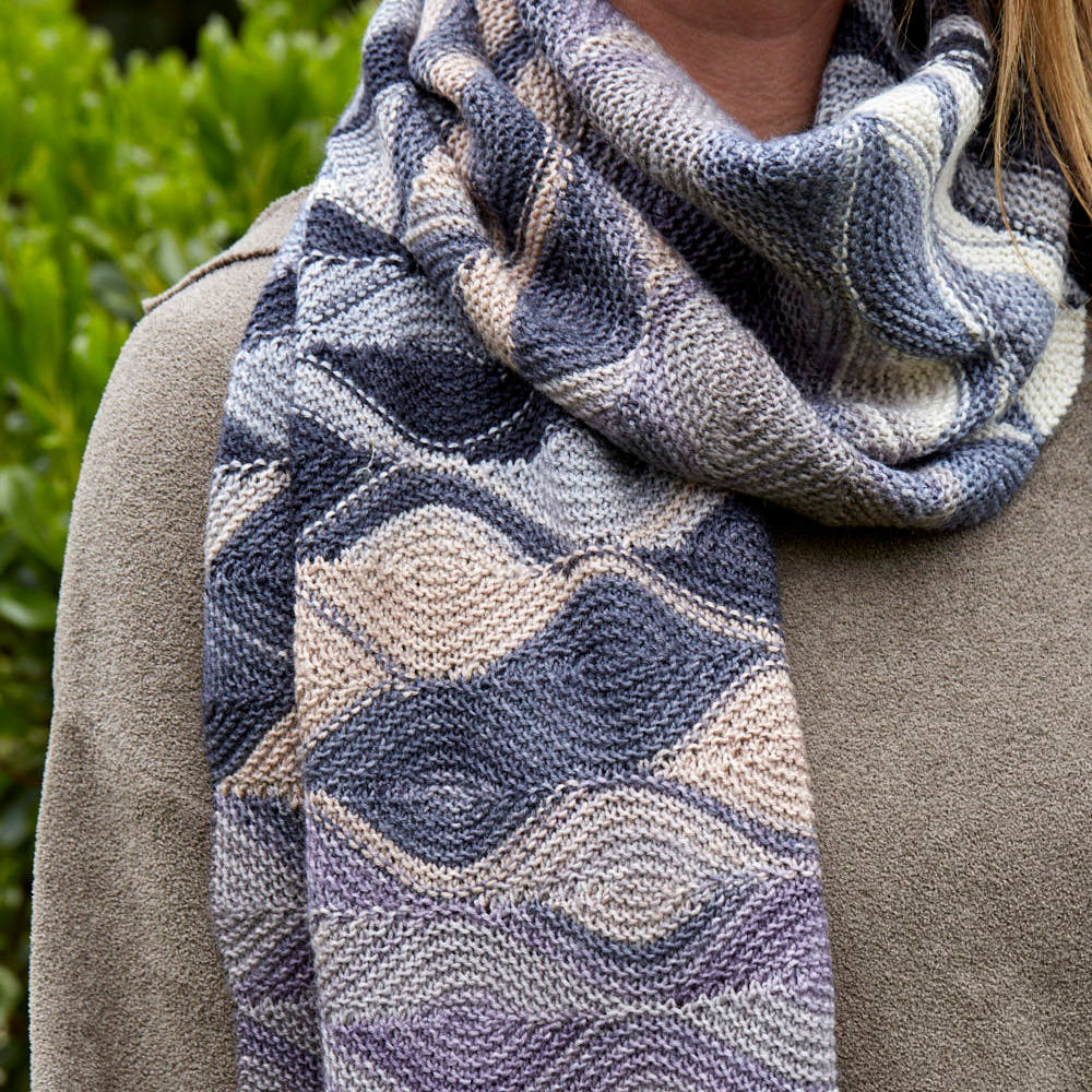 Hera Scarf Set in Uneek Fingering knitting kit – view 2