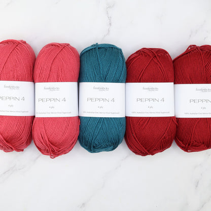Westknits Twists & Turns kit in Peppin 4, colourway Geranium Coral