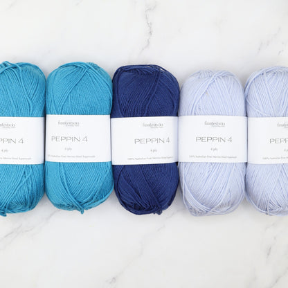 Westknits Twists & Turns kit in Peppin 4, colourway Ice Teal