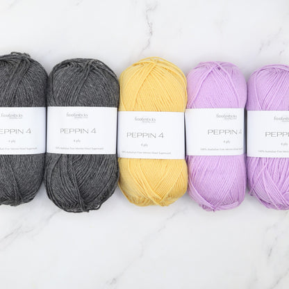 Westknits Twists & Turns kit in Peppin 4, colourway Lilac Grey