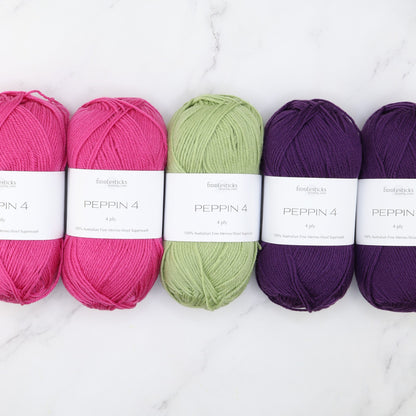Westknits Twists & Turns kit in Peppin 4, colourway Grape Lipstick