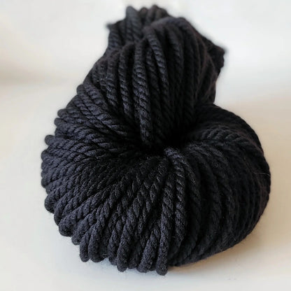 Woolly Yarns Super Woolly in colourway Noir – 14ply+ weight wool yarn