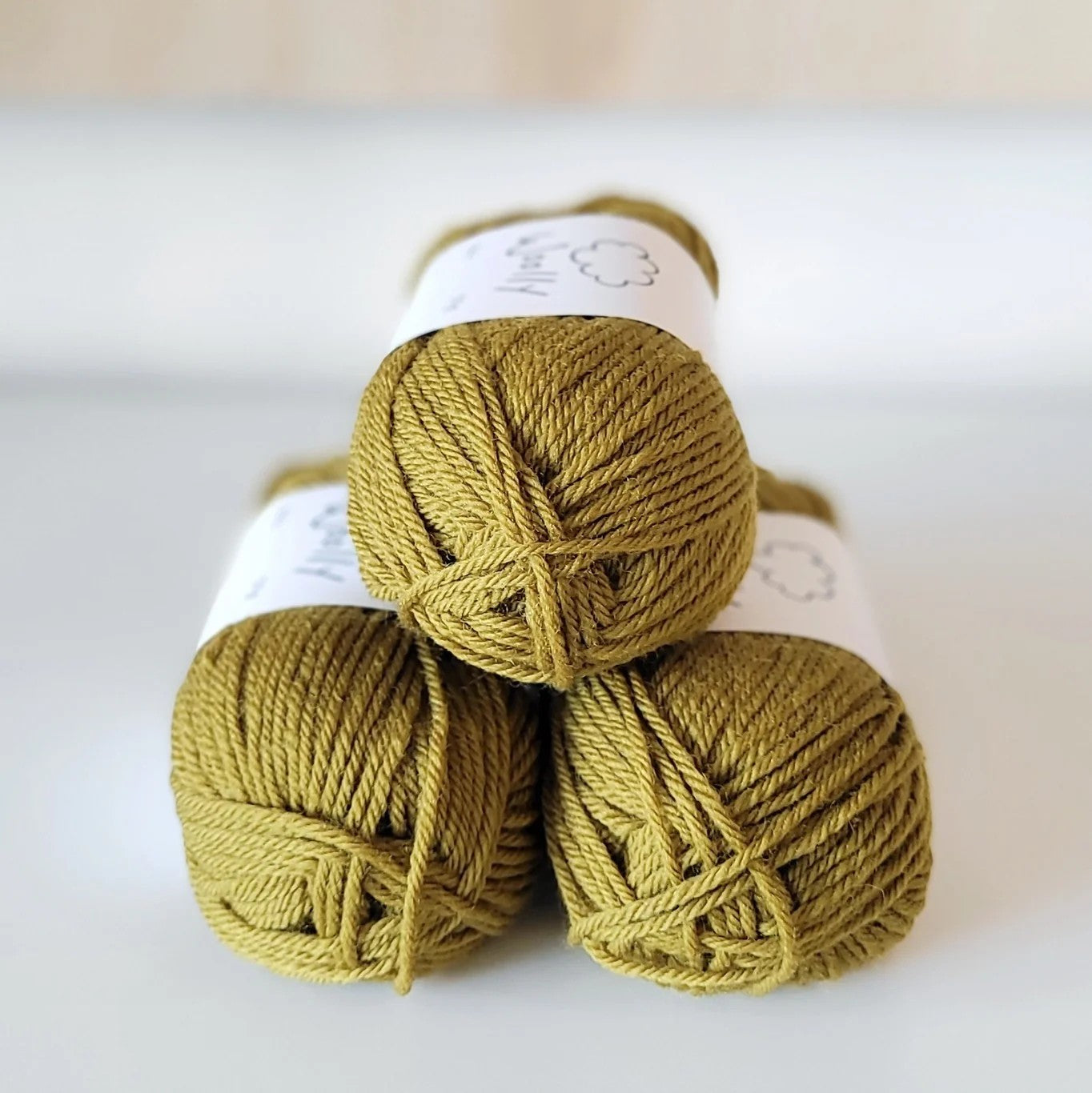 Woolly Yarns Woolly 8ply in colourway I'm The Moss – 8ply weight wool yarn