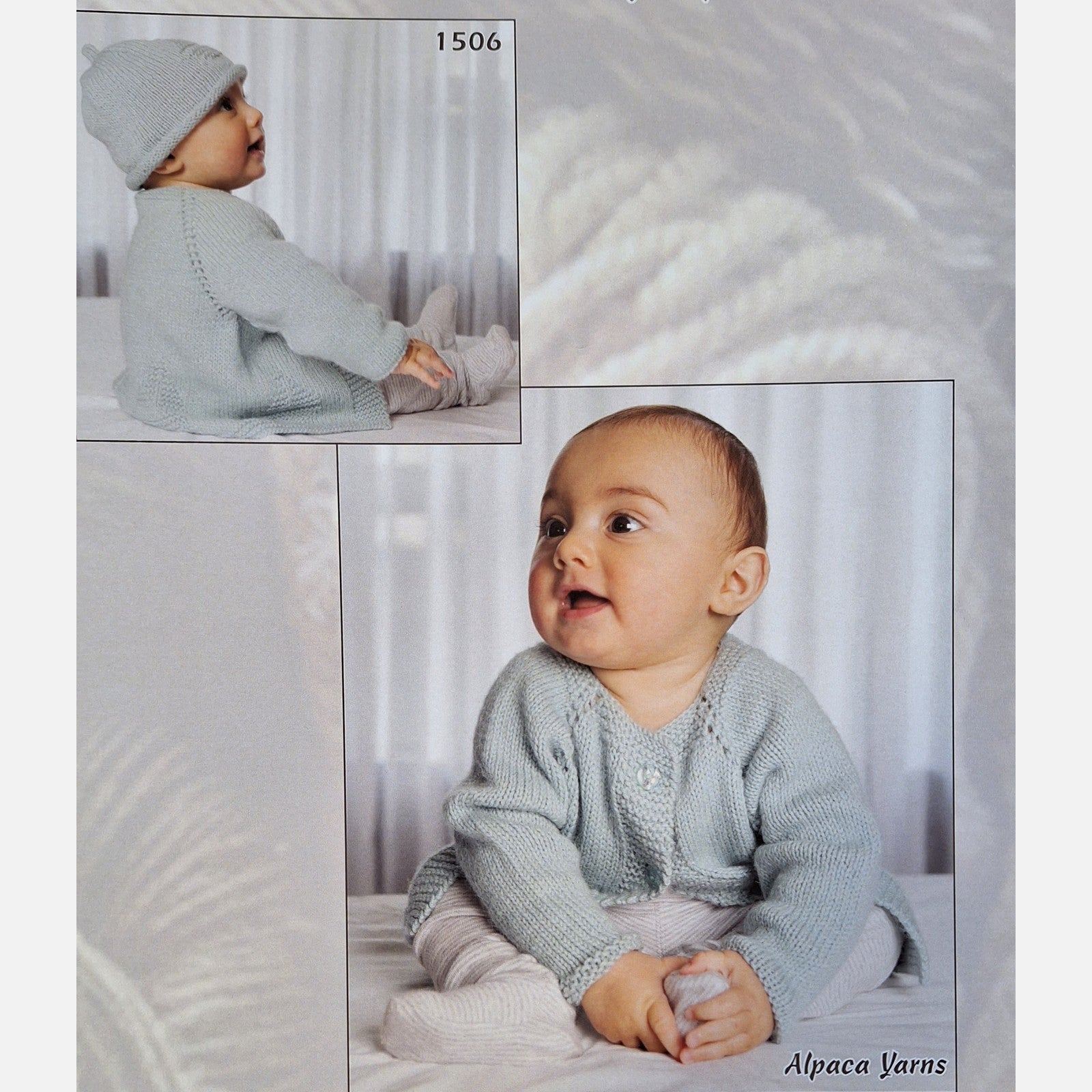 Baby Sailboat Cardigan & Hat Pattern 1506 by Alpaca Yarns NZ