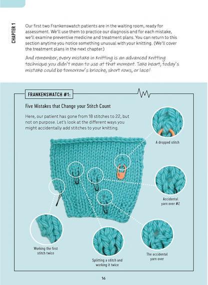 Patty Lyons' Knitting ER – inside page: diagnosing stitch-count mistakes