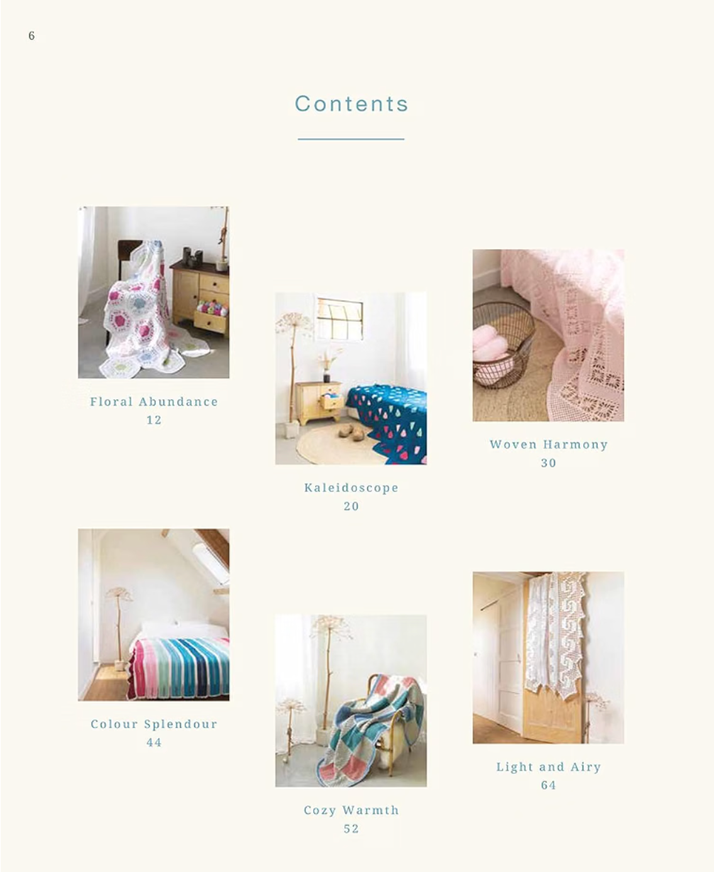 A Year of Crochet Blankets – contents page, patterns 1-6