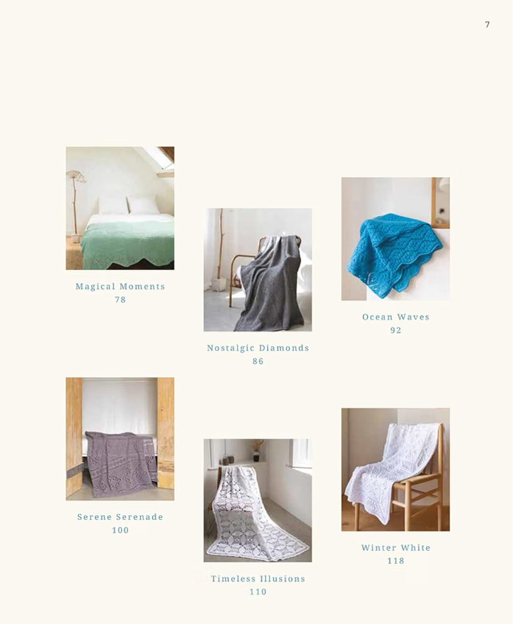 A Year of Crochet Blankets – contents page, patterns 7-12