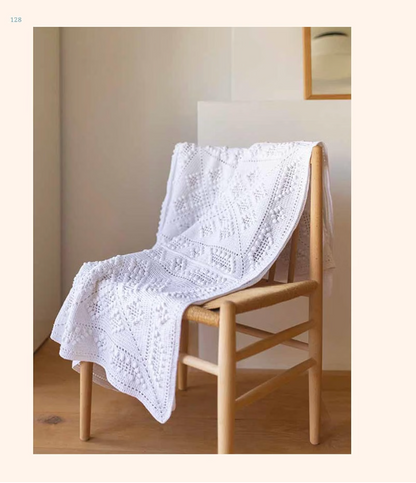 A Year of Crochet Blankets – inside page: Winter White blanket detail